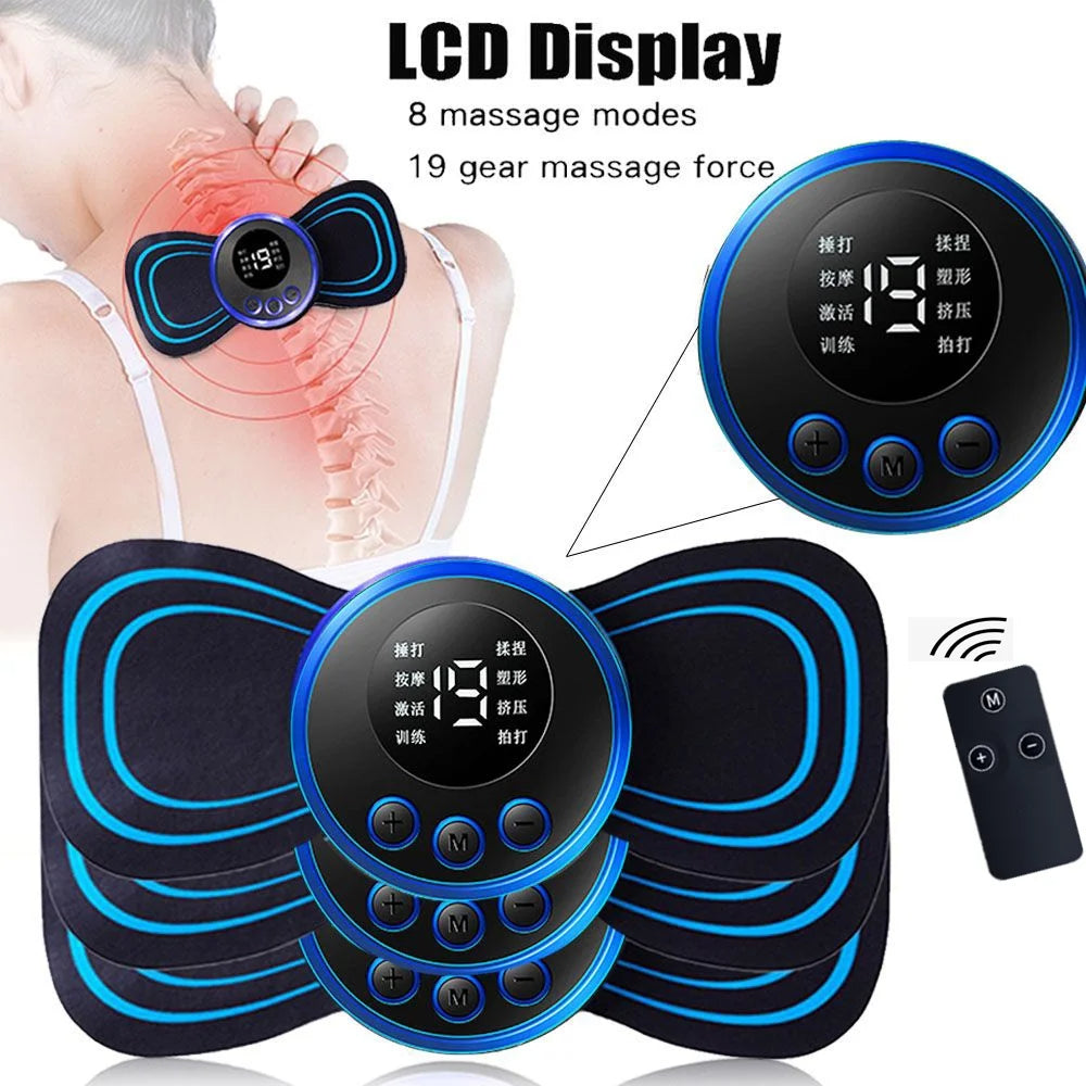 EMS Mini Electric Neck Back Body Massager Cervical Electric Neck Back Massager Muscle Therapy Pressure Pain