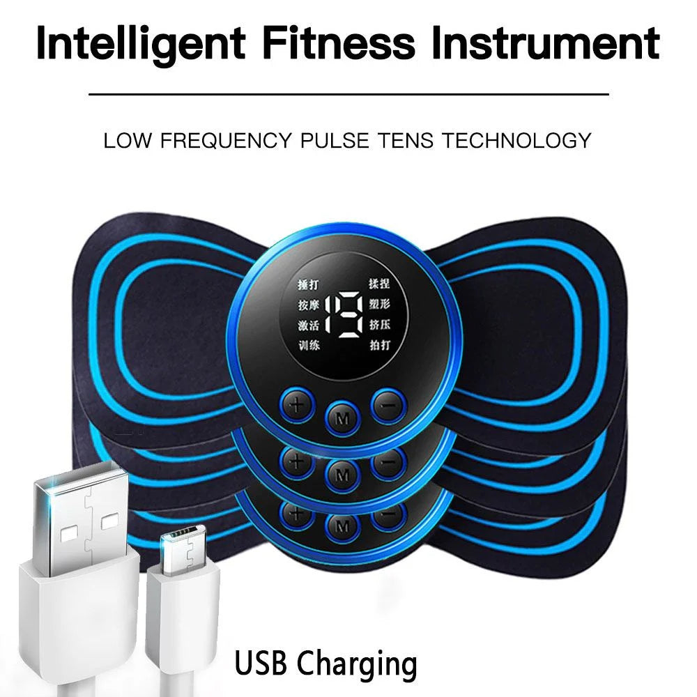EMS Mini Electric Neck Back Body Massager Cervical Electric Neck Back Massager Muscle Therapy Pressure Pain