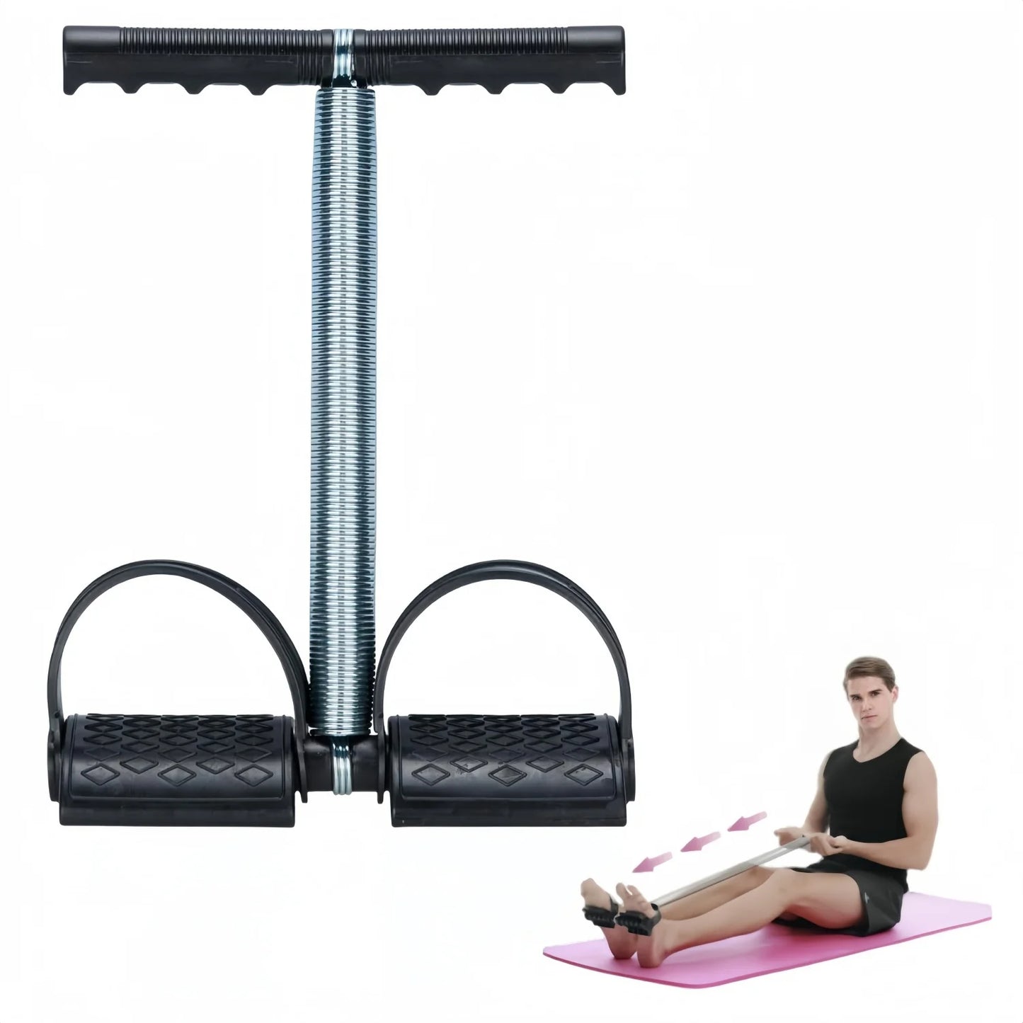 Elastic Sit Up Pull Rope Pedal Resistance Band Powerful Spring Drawstring Tummy Trimmer Equipment for Home Gym Bodybuilding