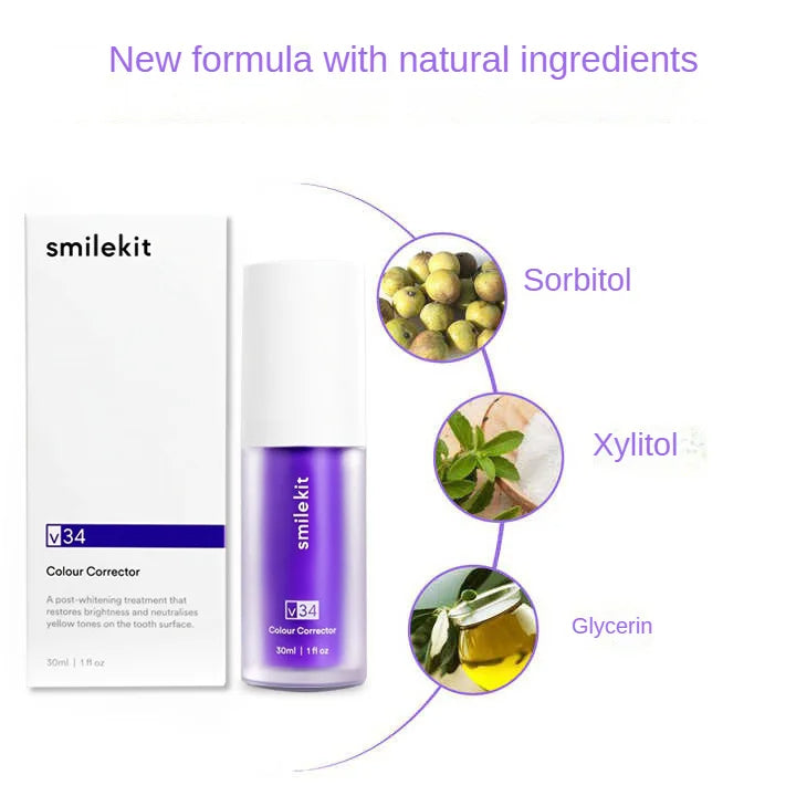 SmileKit V34 Purple Toothpaste Removes Tartar Clean Oral Hygiene Fresh Breath Whitening Teeth Care Products
