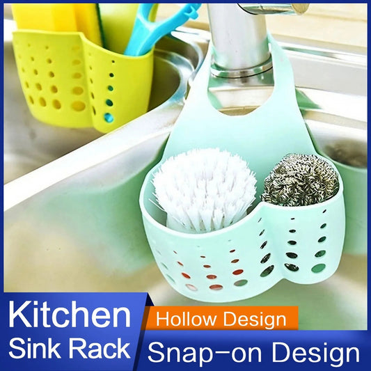 Home Kitchen Bathroom Sink Sponge Hanging PVC Shelving Rack Drain Faucet Storage Pail Shelves Tools Holder