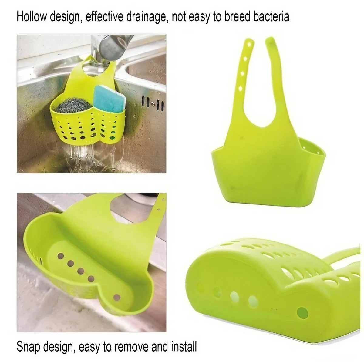Home Kitchen Bathroom Sink Sponge Hanging PVC Shelving Rack Drain Faucet Storage Pail Shelves Tools Holder
