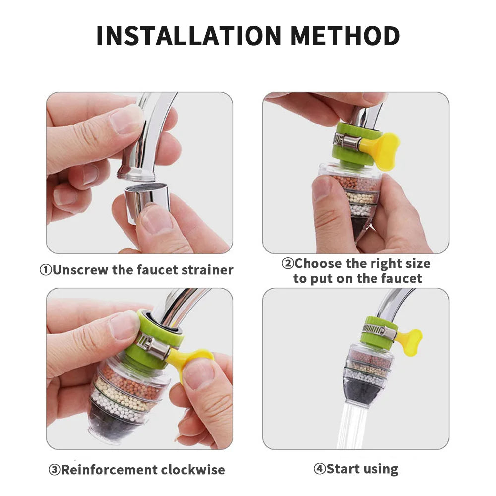 6 Layer Faucet Filter Kitchen Shower Splash Fan Faucet With Clip