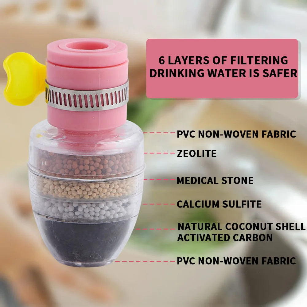 6 Layer Faucet Filter Kitchen Shower Splash Fan Faucet With Clip