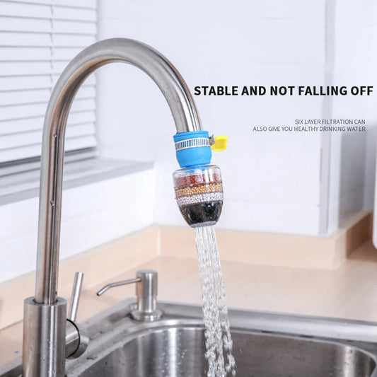 6 Layer Faucet Filter Kitchen Shower Splash Fan Faucet With Clip