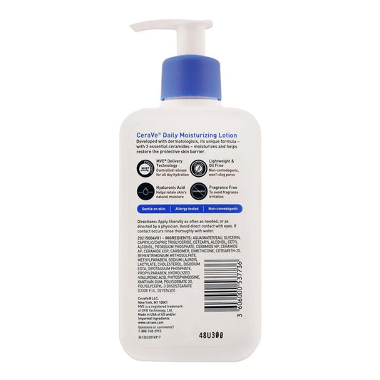 Cerave Daily Moisturizing Lotion 237ml For All Skin Types With Long-Lasting Moisture And Lightweight Formula