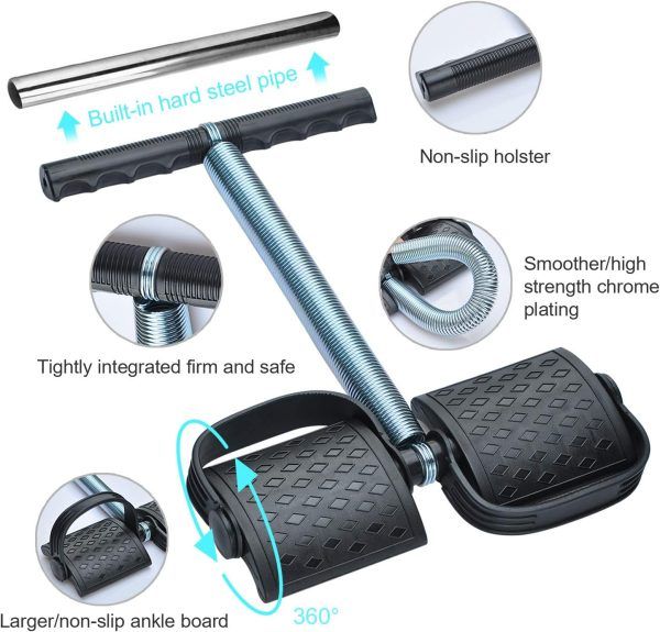 Elastic Sit Up Pull Rope Pedal Resistance Band Powerful Spring Drawstring Tummy Trimmer Equipment for Home Gym Bodybuilding