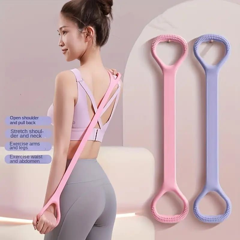 High Elasticity Yoga Back Opener Training Tool Eight-Shape Resistance Band Shoulder Stretcher Chest Expander Eight-Shape Puller