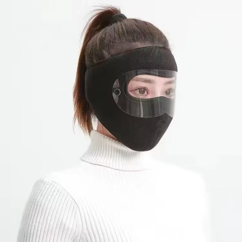 Windproof Anti Dust Full Face Masks Cycling Ski Breathable Masks Eye Shield HD Anti Fog Goggles Hood Cover Winter Warm Hat Caps