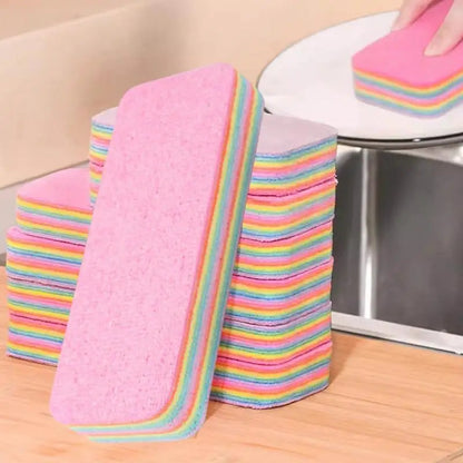 Multi-Purpose Microfiber Rainbow Sponge – 12 Layer Durable Cleaning Sponge for Kitchen & Household Use