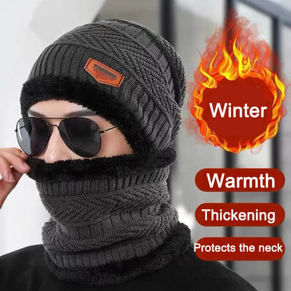 Wool Cap With Neck Warmer | Beanie And Scarf Set With Fleece Mask | Winter Thermal Wool Cap For Men And Women (Blue)