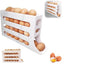 Egg storage rack with a 4-tier slanted design, holds 30 eggs. Large capacity for refrigerator cabinetskitchen accessories(White)