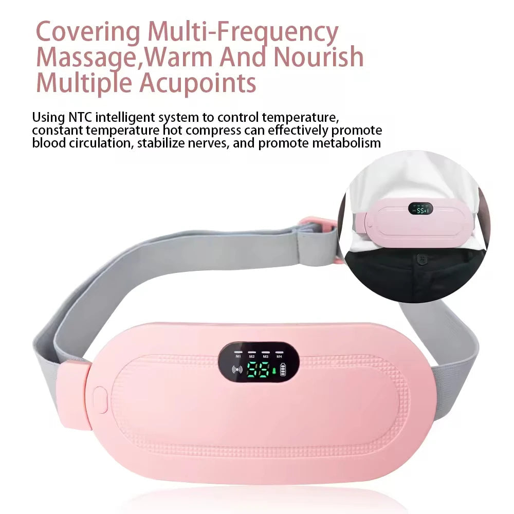 Portable Cordless Massage Belt Fast Heating Menstrual Heating Pad and Waist Wrap for Women Digital for Periods