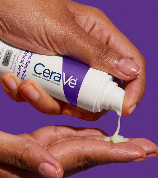 CeraVe Skin Renewing Retinol Serum is formulated with ingredients like hyaluronic acid for extra hydration, niacinamide to soothe, and three essential ceramides that work together to lock in moisture and help restore your skin’s protective barrier.