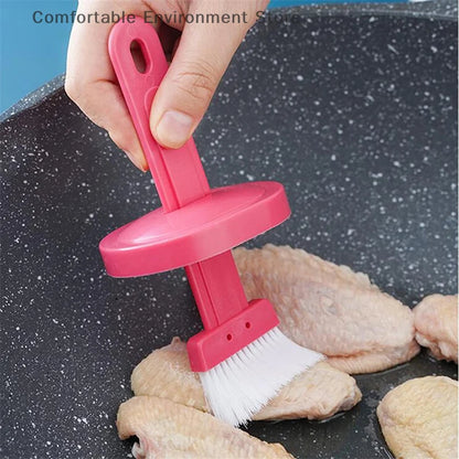 Oil Bottle with Silicone Brush – Durable Kitchen Tool for Easy Cooking and Baking Use.( Random Color)