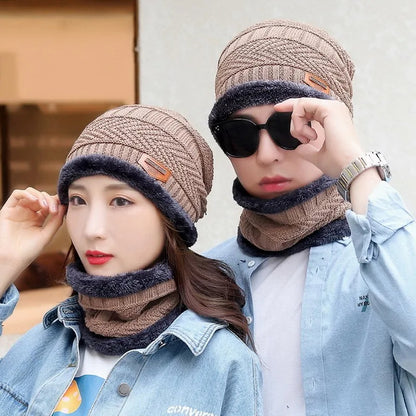 Wool Cap With Neck Warmer | Beanie And Scarf Set With Fleece Mask | Winter Thermal Wool Cap For Men And Women (Blue)