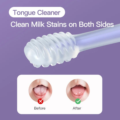 Infant Baby Silicone Toothbrush & Tongue Cleaner – Pack of 2 with PP Storage Box for Oral Care
