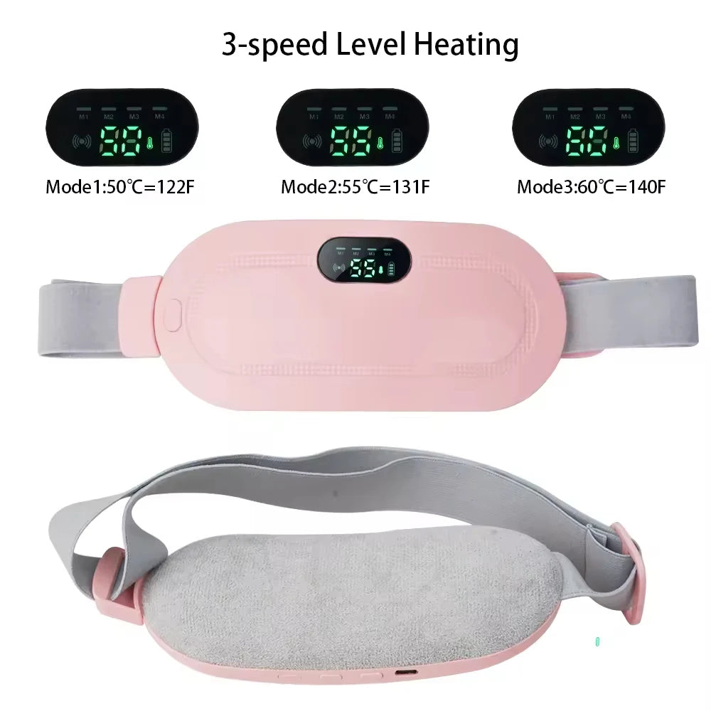 Portable Cordless Massage Belt Fast Heating Menstrual Heating Pad and Waist Wrap for Women Digital for Periods