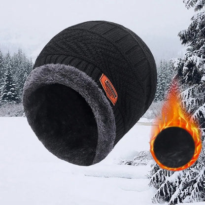 Wool Cap With Neck Warmer | Beanie And Scarf Set With Fleece Mask | Winter Thermal Wool Cap For Men And Women (Blue)