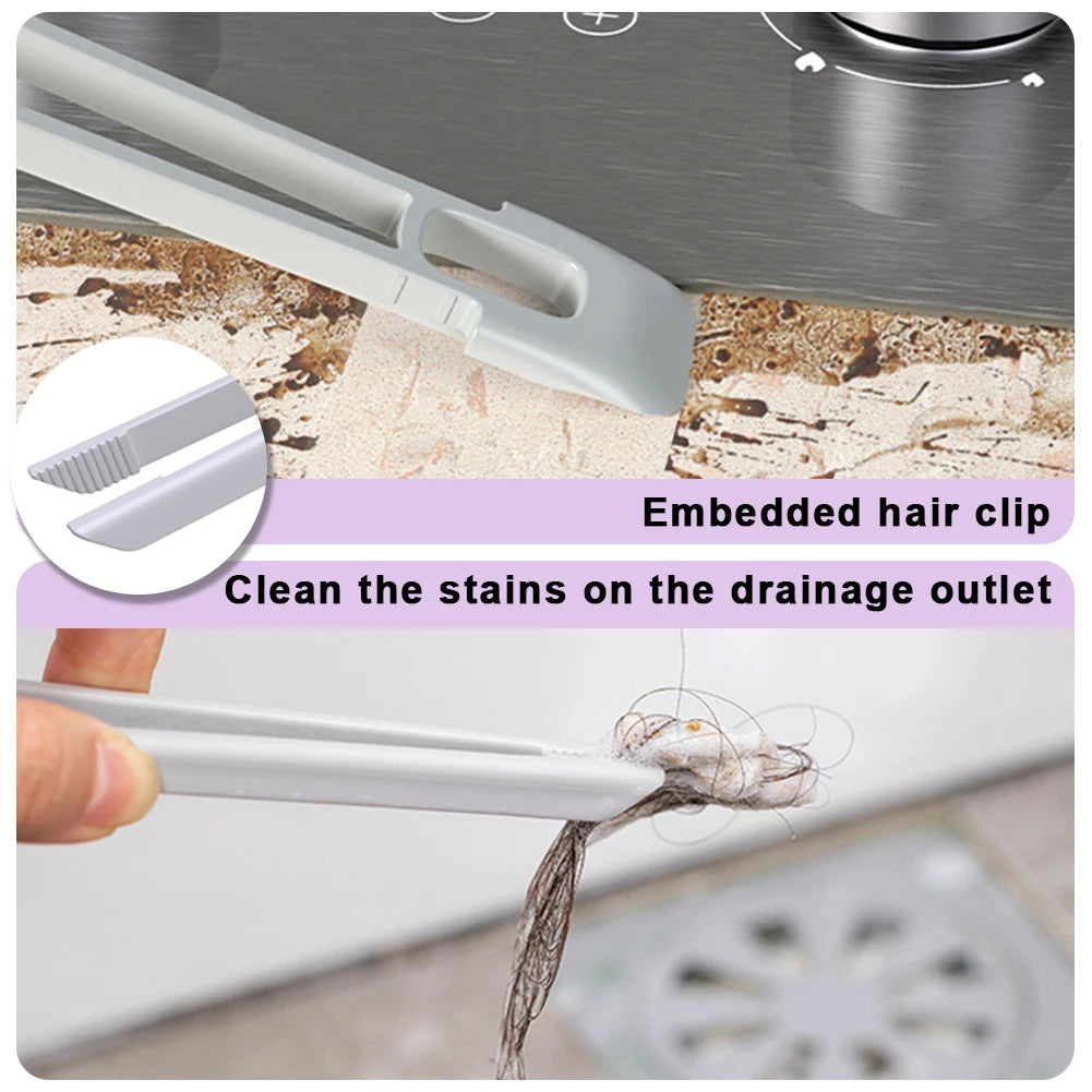 Multipurpose Bathroom Tile Floor Gap Cleaning Brush Rotating Crevice Brushes With Dead End Strong Bristles