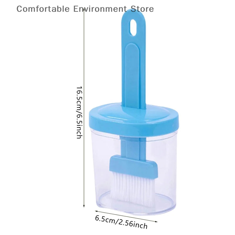 Oil Bottle with Silicone Brush – Durable Kitchen Tool for Easy Cooking and Baking Use.( Random Color)