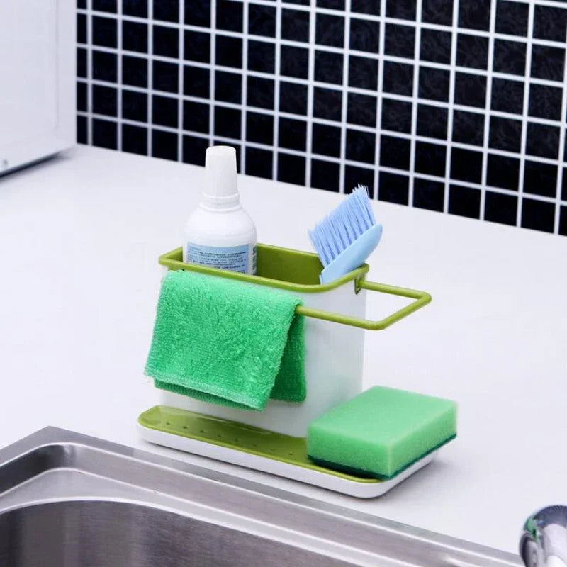 3in1 Plastic Shelves Multifunctional Kitchen Storage Finishing Shelf Bathroom Sponge Clean Kitchen Organizer Accessories 2025