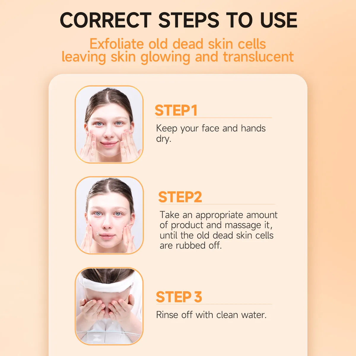 Orange Enzymes Exfoliating Brightening gel, Orange Whitening Face Scrub, Nourishing & Moisturizing, Smoothing Tighten Pores