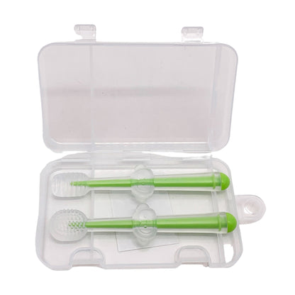 Infant Baby Silicone Toothbrush & Tongue Cleaner – Pack of 2 with PP Storage Box for Oral Care