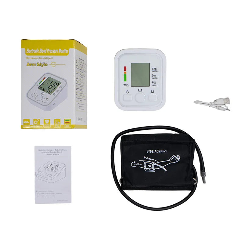 Different language Voice Digital Upper Arm Tonometer Medical Blood Pressure Monitor Tensiometers Meter Cuff