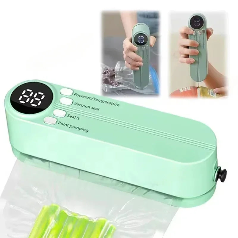 3-in-1 Mini Automatic Vacuum Sealing Machine Wireless Electric Vacuum Storage Bag Pump Portable Vacuum Sealant Packaging Machine