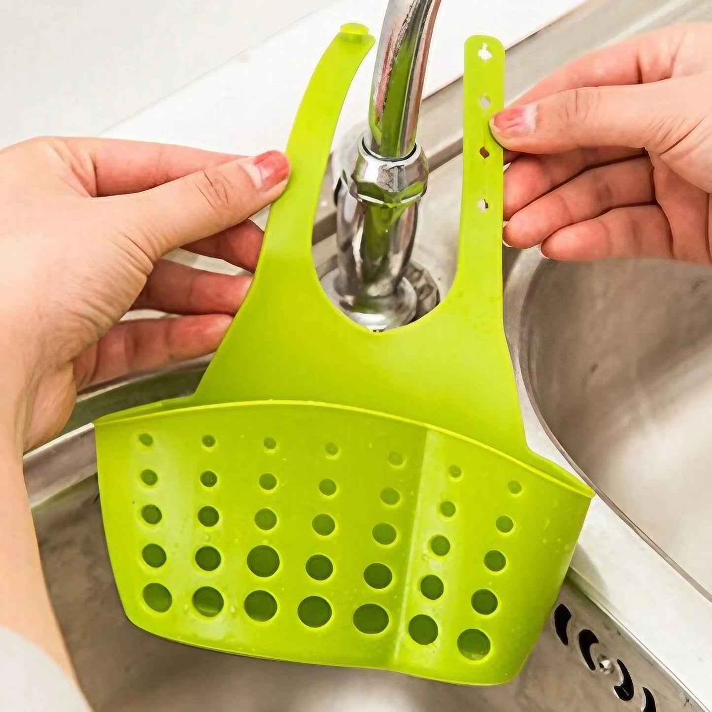 Home Kitchen Bathroom Sink Sponge Hanging PVC Shelving Rack Drain Faucet Storage Pail Shelves Tools Holder