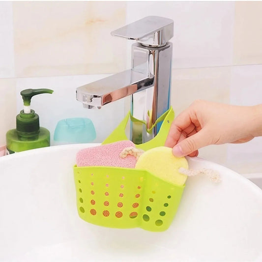 Home Kitchen Bathroom Sink Sponge Hanging PVC Shelving Rack Drain Faucet Storage Pail Shelves Tools Holder