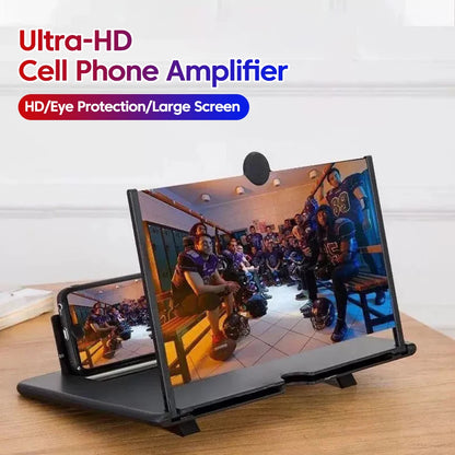 HD Portable Phone Screen Amplifier - 6.5" Pull-Out Fresnel Lens Anti-Blue Light Foldable Stand for Eye Protection