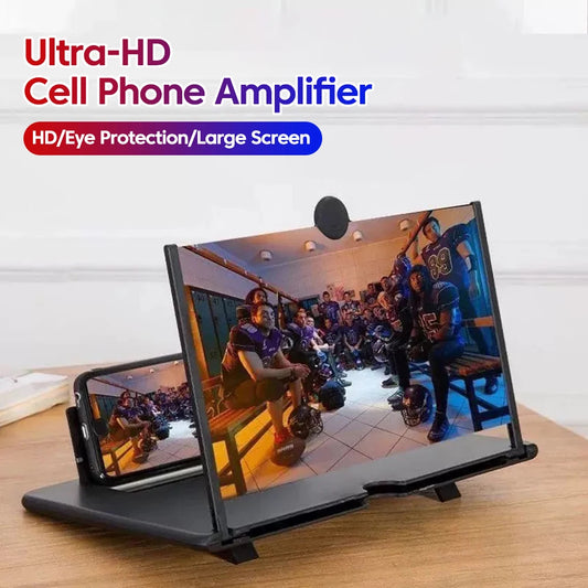 HD Portable Phone Screen Amplifier - 6.5" Pull-Out Fresnel Lens Anti-Blue Light Foldable Stand for Eye Protection