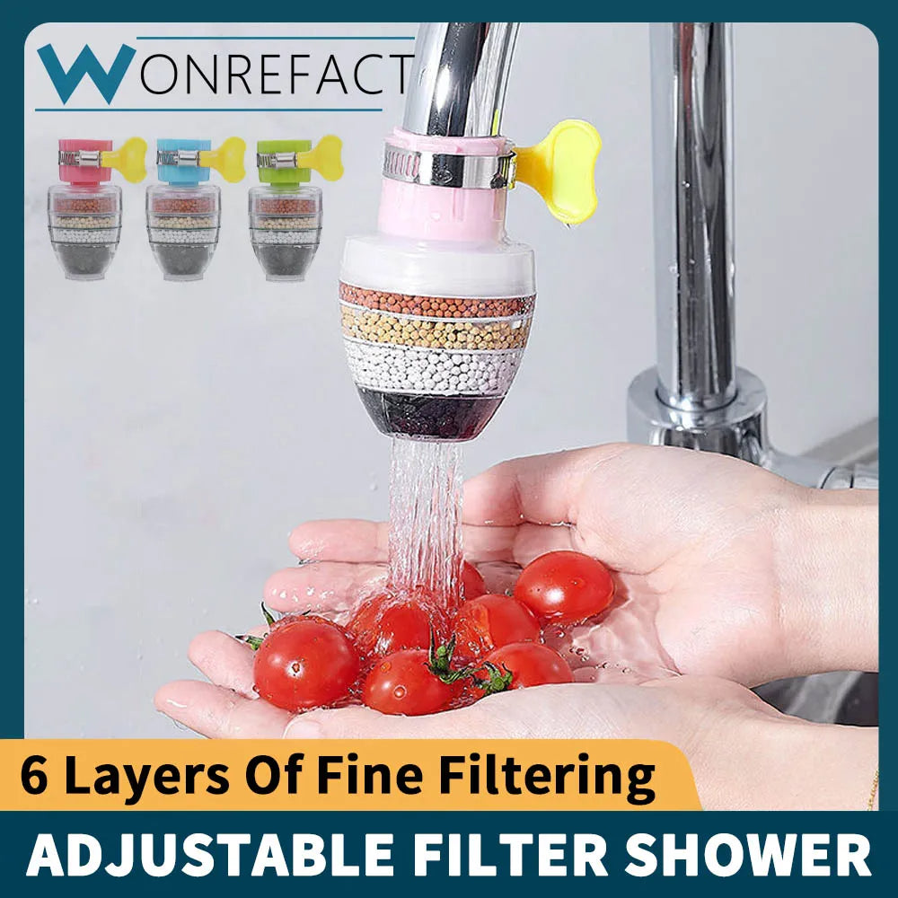 6 Layer Faucet Filter Kitchen Shower Splash Fan Faucet With Clip