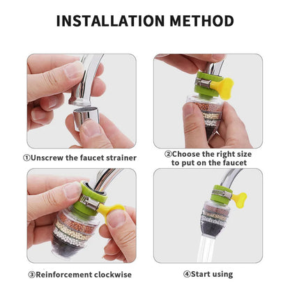 6 Layer Faucet Filter Kitchen Shower Splash Fan Faucet With Clip