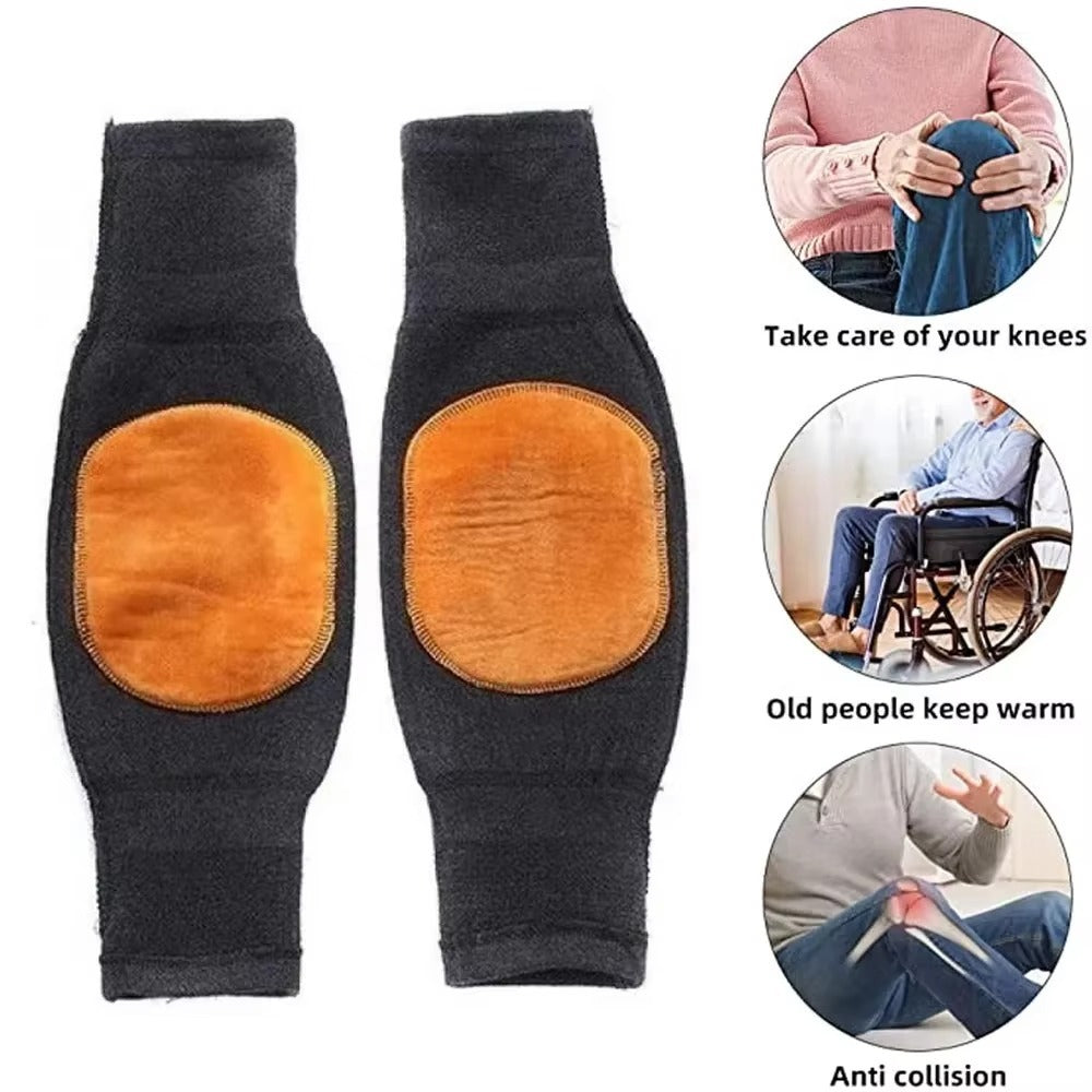 Unisex Women Men’s Cashmere Wool Knee Brace Pads | Winter Warm Thermal Knee Warmers Velvet Knee Protector (Random Color)