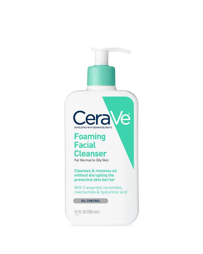 CeraVe Foaming Facial Cleanser features ceramides, hyaluronic acid, and niacinamide, and is formulated to help to maintain your skin’s protective barrier, lock in moisture, and calm your skin.