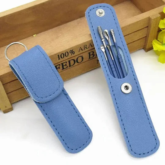 Set Of 6 Ear Pick Earwax Removal Kit, Ear Care Set, Ear Wax Removal Tool, Stainless Steel Earpick Wax Remover Piercing Kit, Earwax Collector Cleaning Ear Care Tools, Ear Wax Curette Spoon