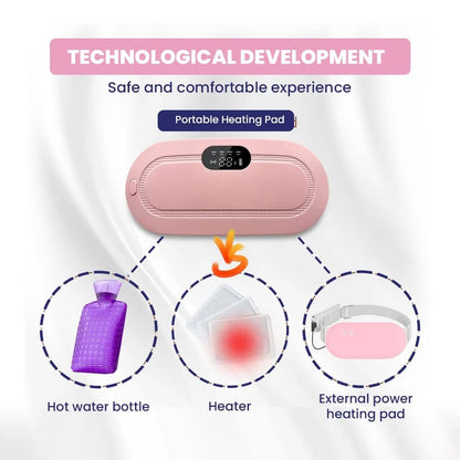 Portable Cordless Massage Belt Fast Heating Menstrual Heating Pad and Waist Wrap for Women Digital for Periods